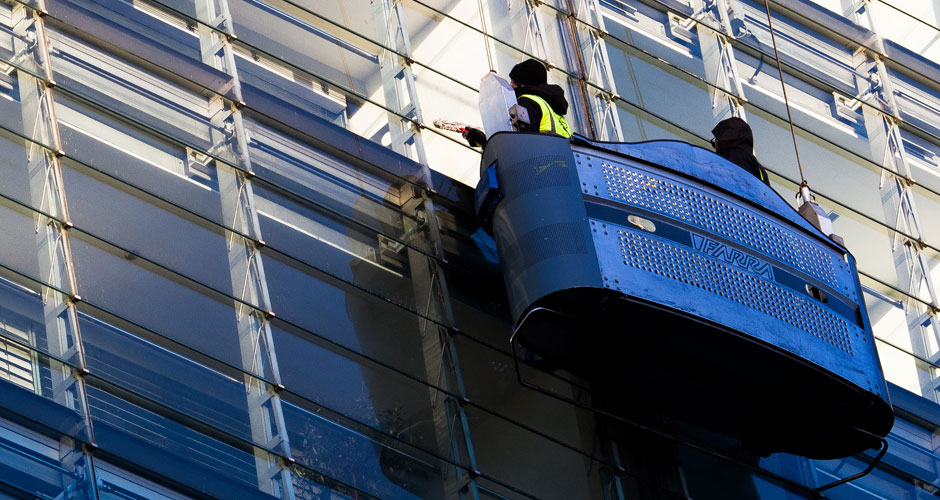 High Rise Cradle Window Cleaning in Manchester and the North West - HCS Cleaning Services