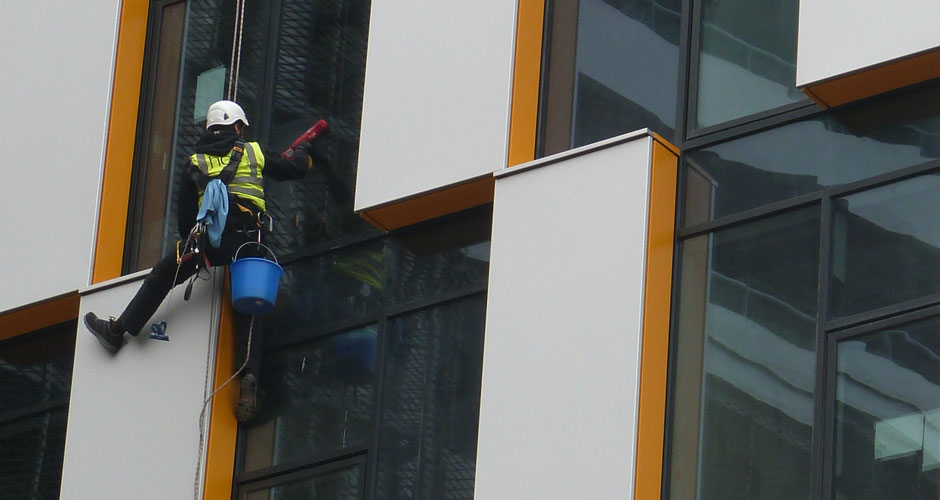 Abseiling/Rope Access Window Cleaning in Salford and the Northwest - HCS Cleaning Services