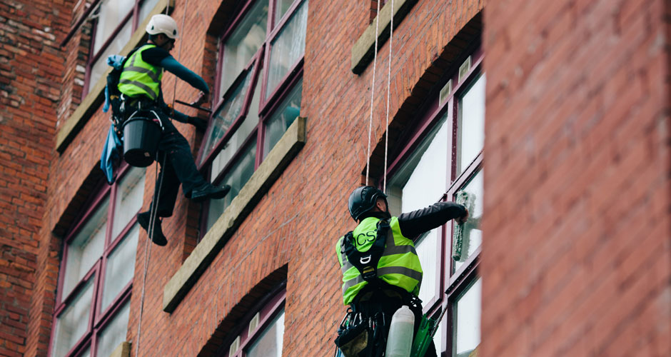 Abseiling/Rope Access Window Cleaning in Manchester and the Northwest - HCS Cleaning Services